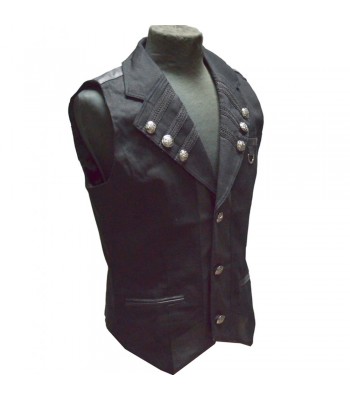Men Pentagramme Military Style Vest Gothic Steampunk Waistcoat Vest 